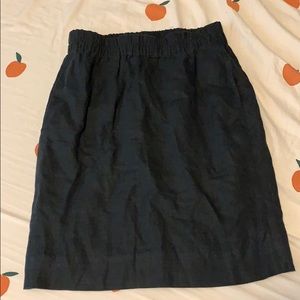 J Crew Black Linen Skirt With Pockets